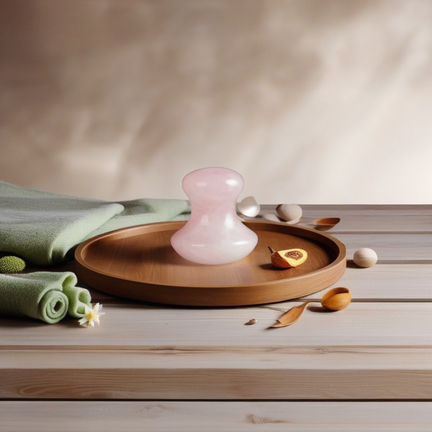 Véritable Gua Sha Champignons en Quartz Rose