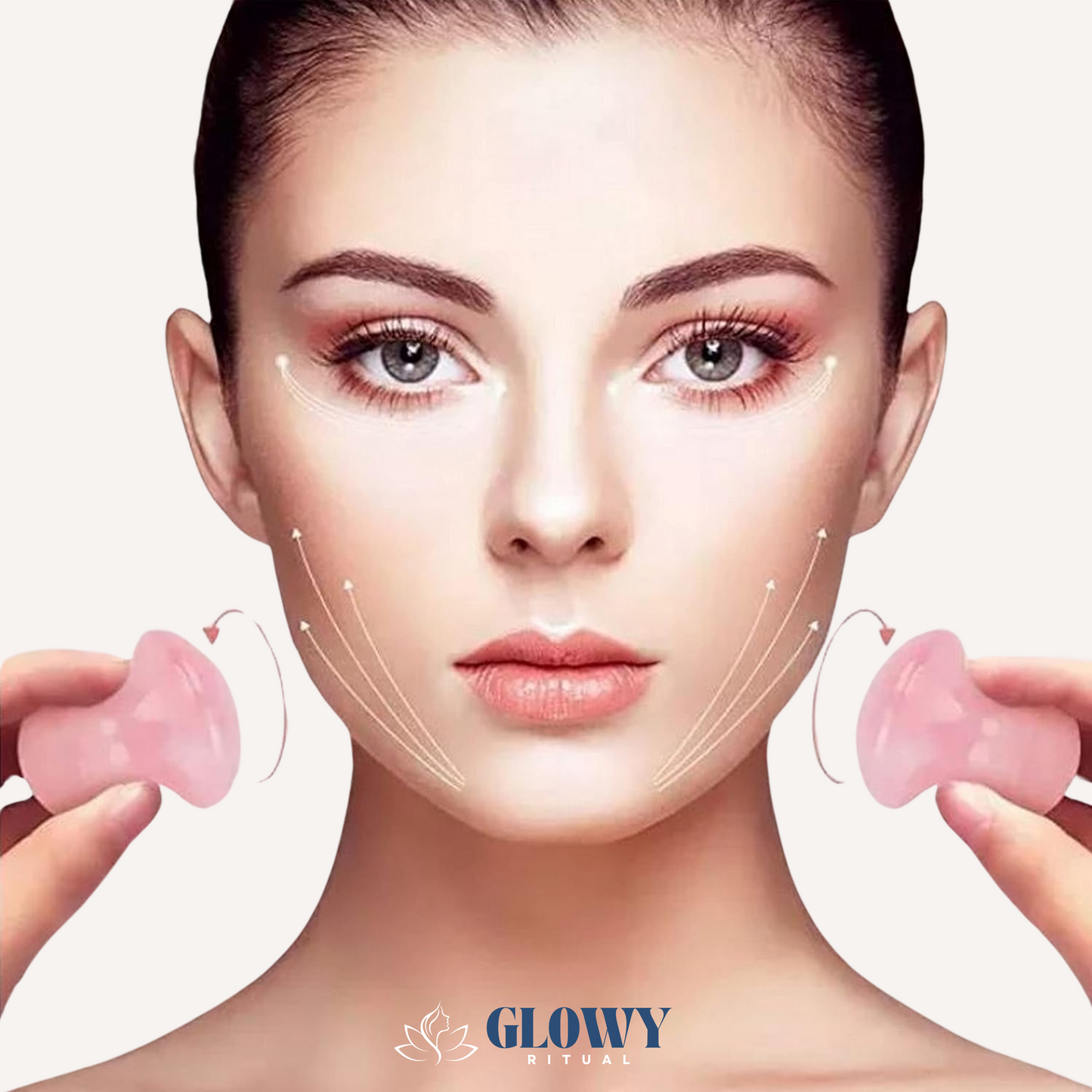 Véritable Gua Sha Champignons en Quartz Rose