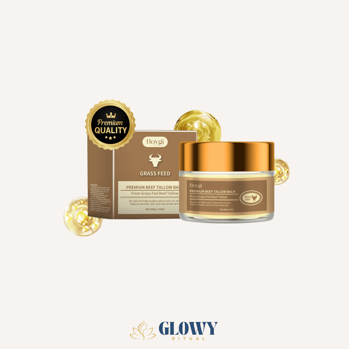 Baume Visage au Suif de Bœuf : Nutrition ancestrale & peau protégée - Glowyritual.com