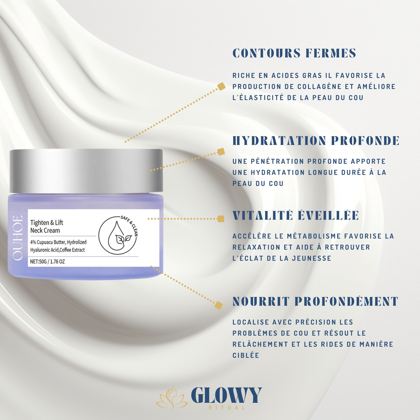 Crème Raffermissante Cou : Rituel Fermeté & Hydratation - Glowyritual.com