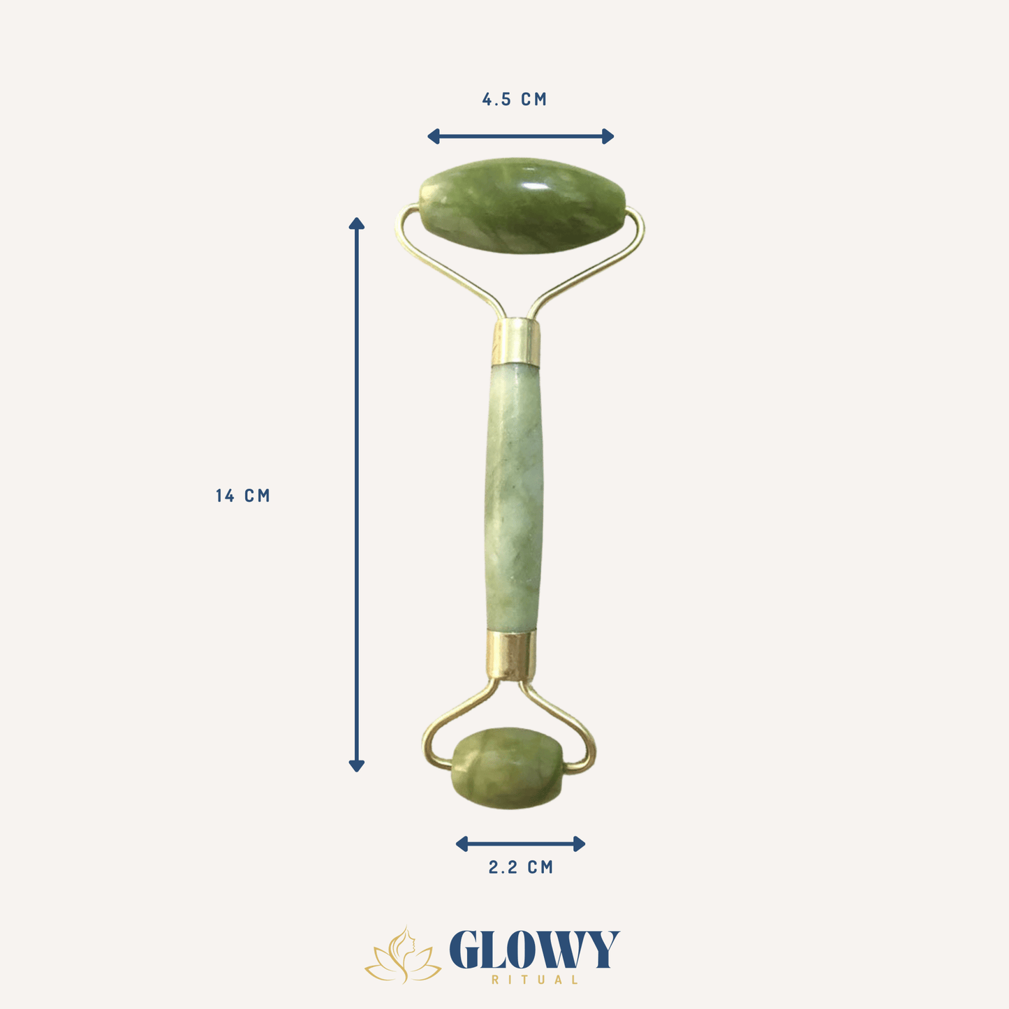 Rouleau de Jade Naturel - Lisse, défatigue et réveille l’éclat du teint - Glowyritual.com