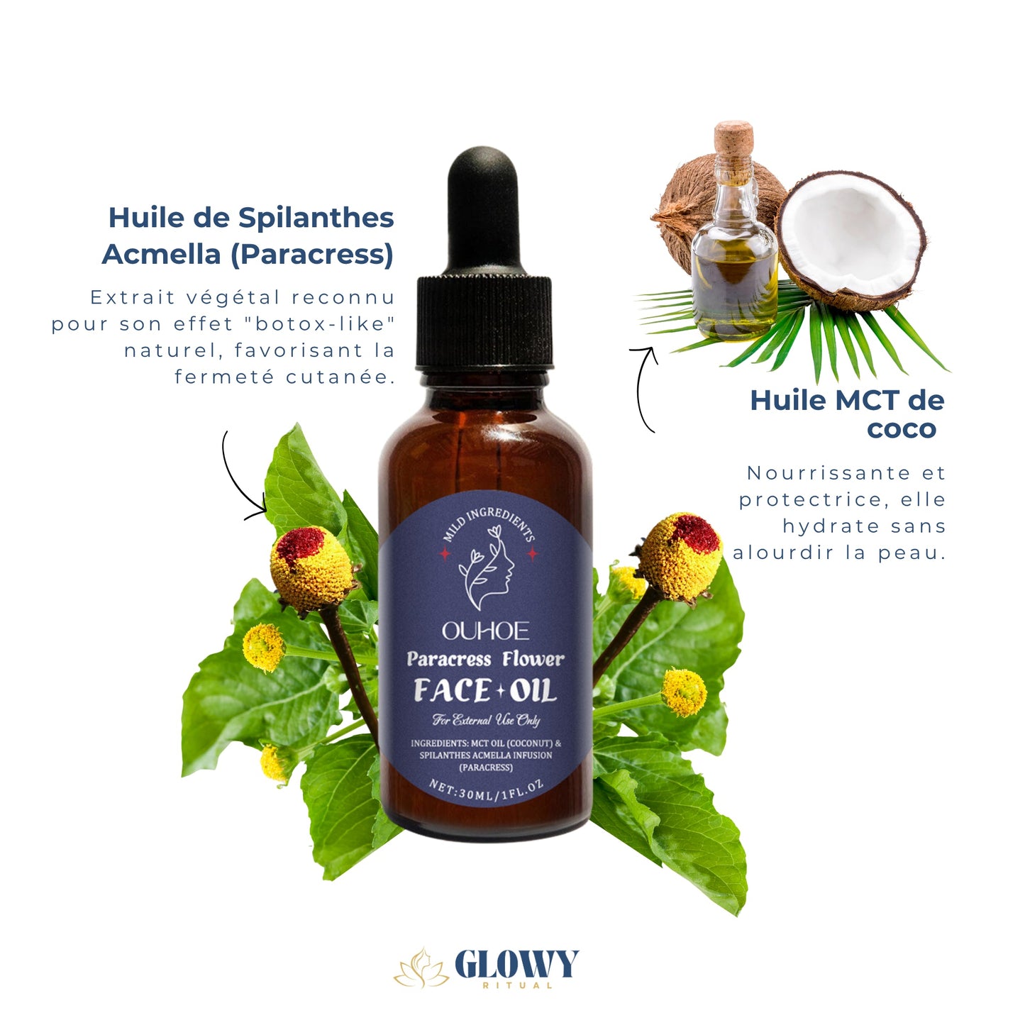 Sérum Jeunesse Fleur de Paracress - Lisse, repulpe, illumine - Glowyritual.com