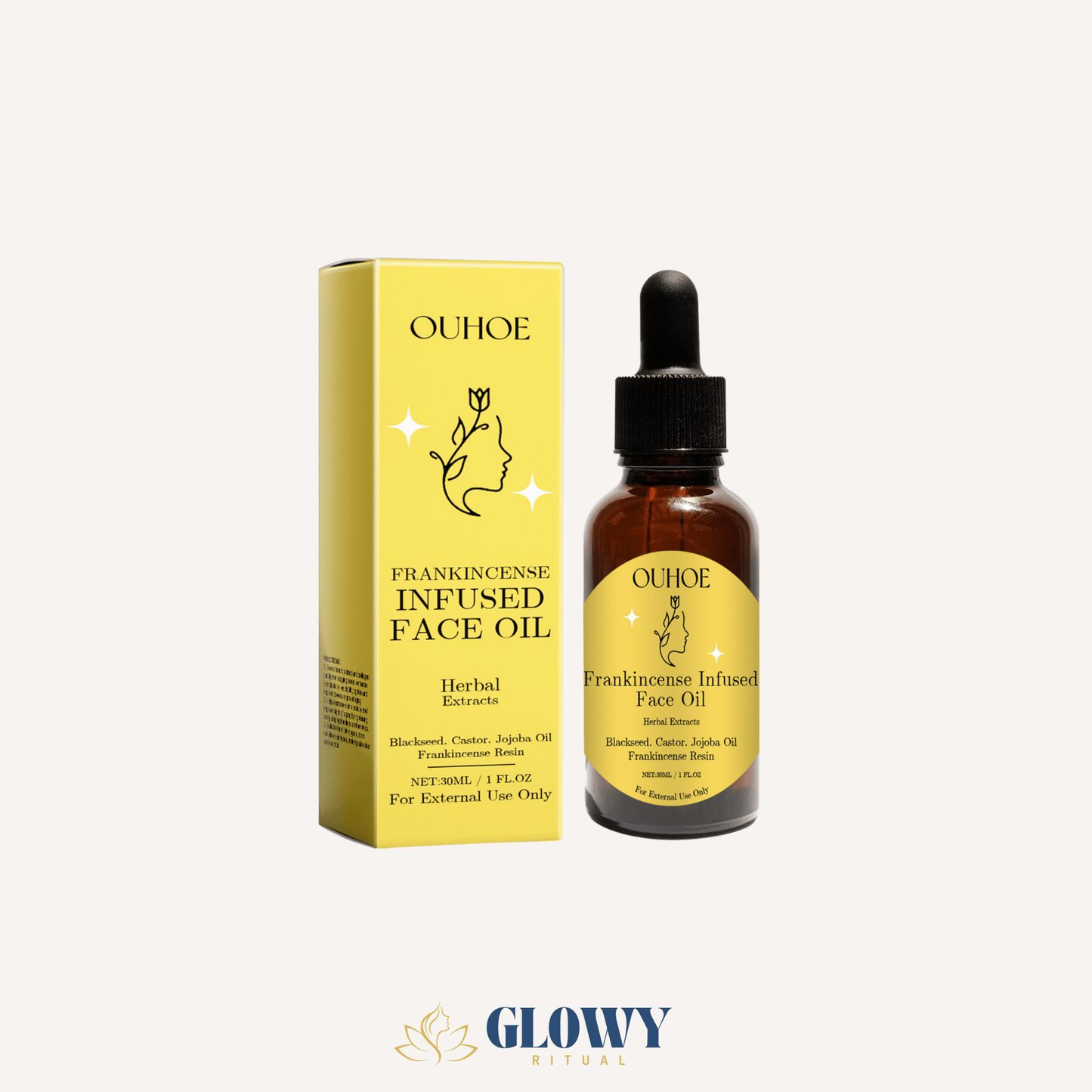 Sérum Nutrition Infusé à l'encens - Infusion Botanique & éclat naturel - Glowyritual.com