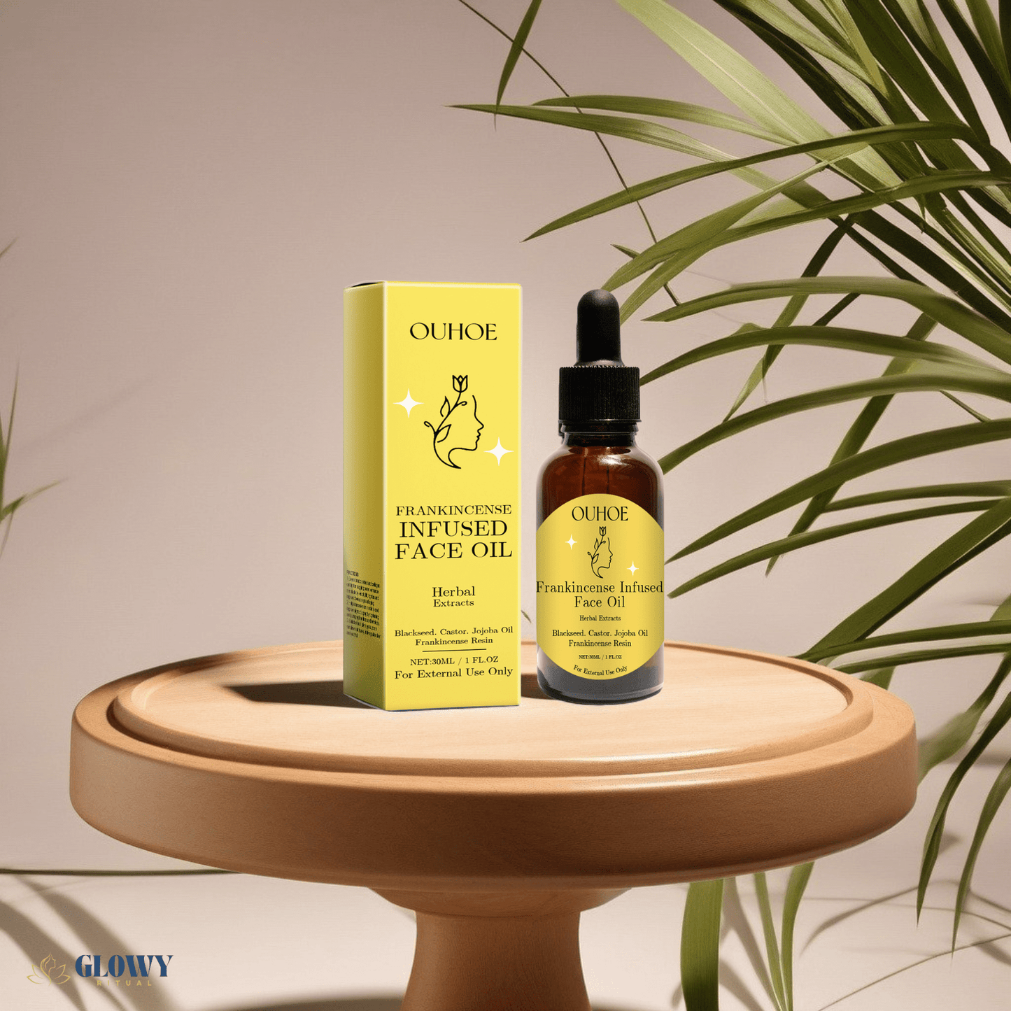 Sérum Nutrition Infusé à l'encens - Infusion Botanique & éclat naturel - Glowyritual.com