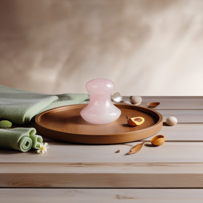 Gua Sha champignon - quartz rose