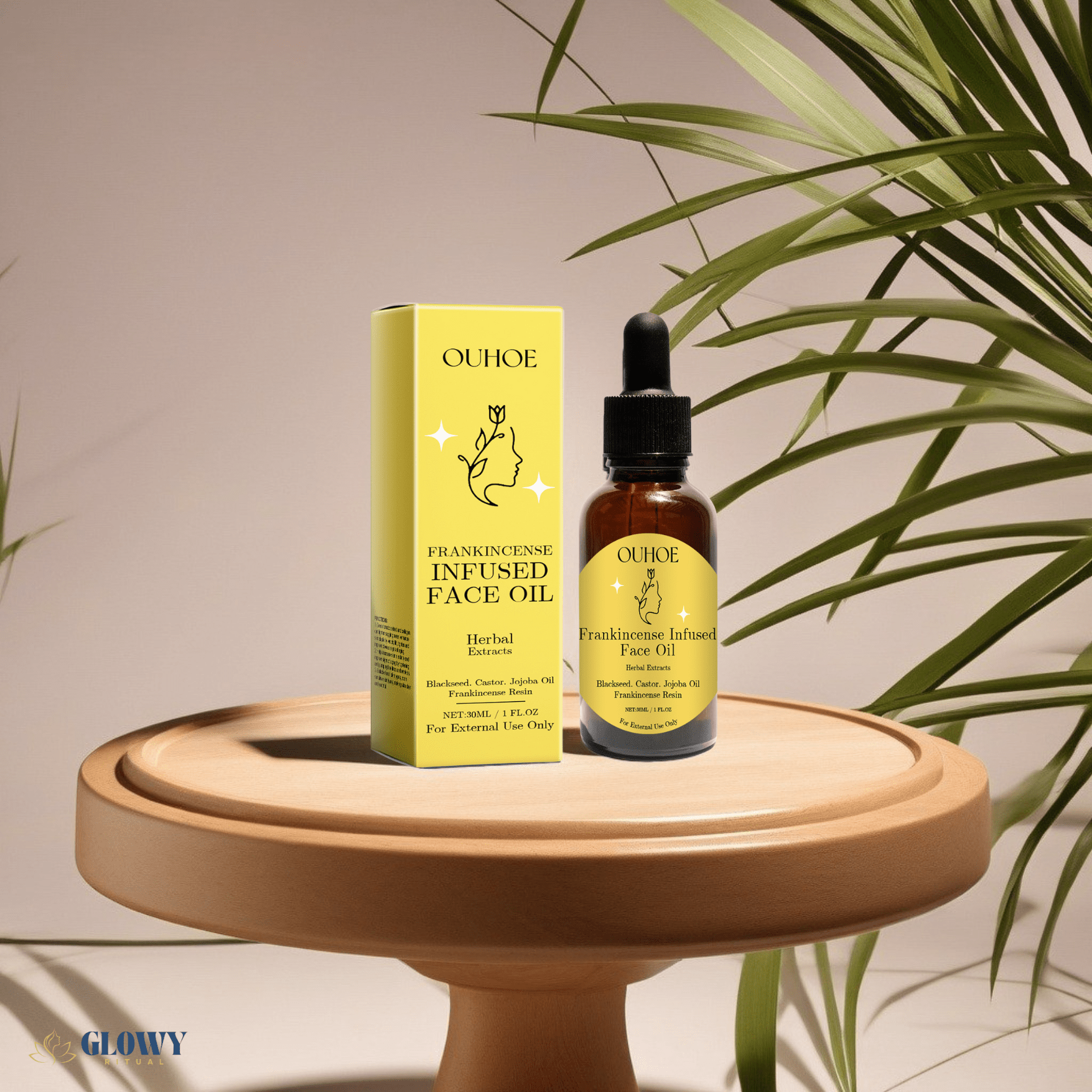 Sérum Nutrition Infusé à l'encens - Infusion Botanique & éclat naturel - Glowyritual.com